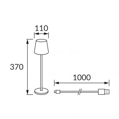 Lampa stołowa LED USB TOGA 2W 3-stopniowa regulacja barwy światła IDEUS (04367)