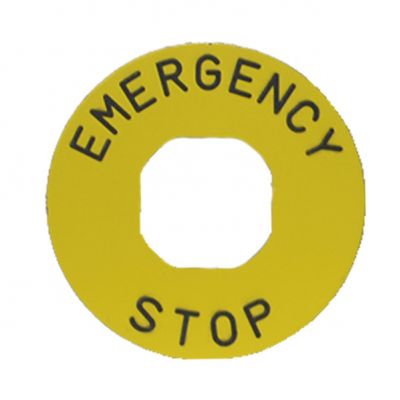 Tabliczka informacyjna - Emergency stop 60  mm (T0-BET60P)