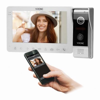 Zestaw wideo domofonowy, bezsłuchawkowy, kolor, LCD 7 cal menu OSD, WI-FI + APP na telefon, sterowanie ORNO (VDP-63)