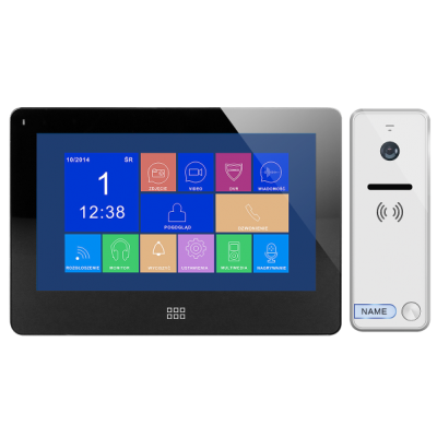 Zestaw wideodomofonowy, bezsłuchawkowy kolor, LCD 7 cal dotykowy, menu OSD, pamięć, gniazdo na kartę S ORNO (OR-VID-EX-1060/B)