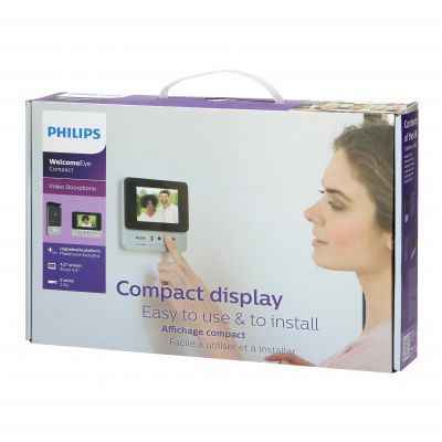 Philips WelcomeEye Compact, Zestaw wideodomofonowy, bezsłuchawkowy, kolor, LCD 4,3 cal menu OSD, stero ORNO (531104)