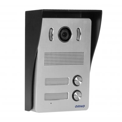 Zestaw wideodomofonowy 2-rodzinny bezsłuchawkowy, kolor, LCD 7 cal z czytnikiem breloków zbliżeniowych ORNO (OR-VID-VP-1071/B)