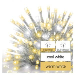Lampki choinkowe łączone Standard sople 100LED 2,5 m ciepła biel+ciepła biel miga IP44 timer - 52313.jpeg