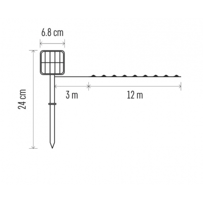 Lampki 120 LED nano łezki z panelem solarnym miedź 12m IP44 zimna biel timer (D3ZC01)