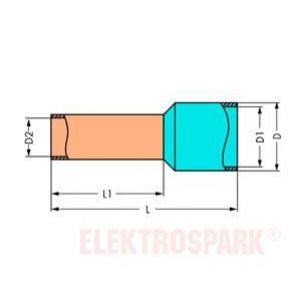 Tulejka 10mm2 czerwona długość 18mm 216-289 /500szt./ WAGO (216-289)