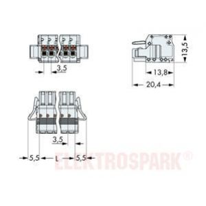 Gniazdo MCS-MINI 12-biegunowe jasnoszare raster 3,5mm 2734-112/037-000 /50szt./ WAGO (2734-112/037-000)