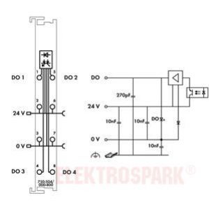 Moduł wyjść dwustanowych 4-kanałowy 24V DC 750-504/000-800 WAGO (750-504/000-800)