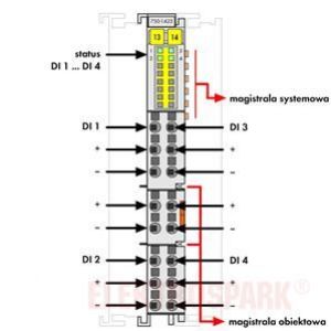 Moduł 4DI 24V DC 0,2ms 750-1423 WAGO (750-1423)