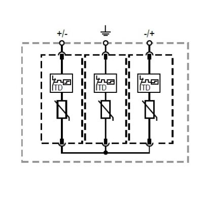 Ogranicznik przepięć T2 (C) - do systemów PV ETITEC EM T2 PV 1100/20 Y 002440623 ETI (002440623)