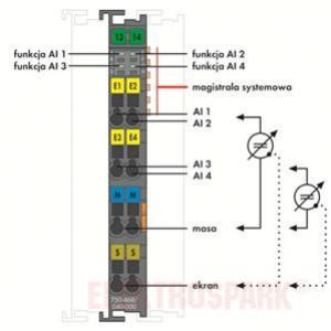 Moduł wejść analogowych XTR 4-kanałowy 0-10V 750-468/040-000 WAGO (750-468/040-000)
