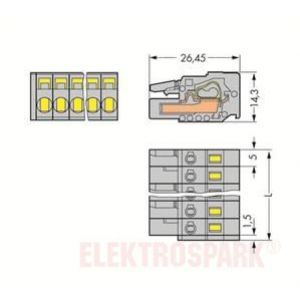 Gniazdo MCS-MIDI Classic 4-biegunowe szare raster 5mm 231-104/026-000/033-000 /100szt./ WAGO (231-104/026-000/033-000)