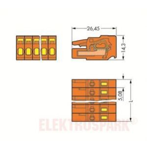 Gniazdo MCS-MIDI Classic 10-biegunowe pomarańczowe raster 5,08mm 231-310/102-000 WAGO (231-310/102-000)