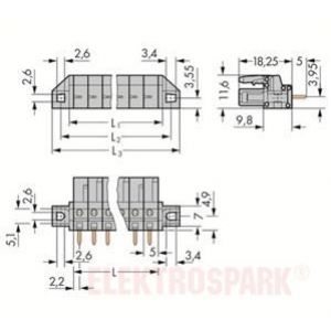 Gniazdo MCS-MIDI Classic 6-biegunowe szare raster 5mm 232-137/031-000 /50szt./ WAGO (232-137/031-000)