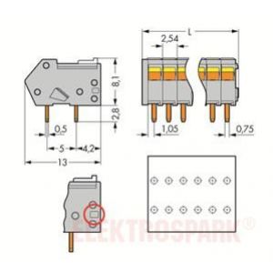 Listwa zaciskowa do płytek drukowanych 3-biegunowa pomarańczowa raster 2,54mm 218-503/000-012 /100szt./ WAGO (218-503/000-012)