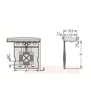 Płytka picoMAX uchwytowa raster 5mm 2-biegunowa 2092-1600 /25szt./ WAGO (2092-1600)