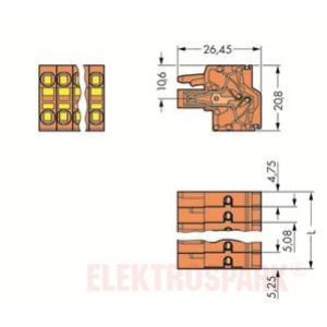 Gniazdo MCS-MIDI Classic 12-biegunowe pomarańczowe raster 5,08mm 231-2312/026-000 /25szt./ WAGO (231-2312/026-000)