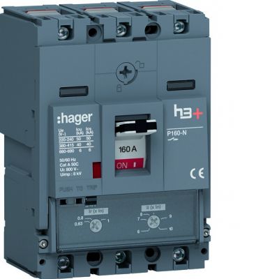 MCCB Wyłącznik mocy h3+ P160 3P 160A 40kA TM HNS160DC HAGER (HNS160DC)