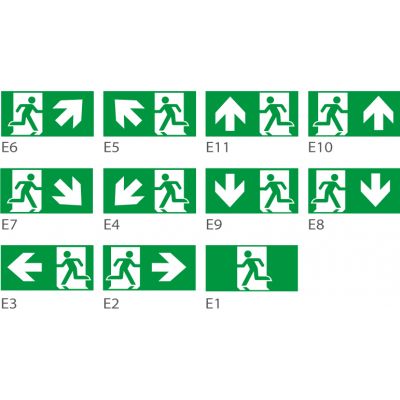 Piktogram wyjście w prawo E2 do OXIMIA, ramki dwustronnej ORION, SUPREMA  INTELIGHT (98005)
