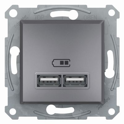 Asfora Gniazdo USB 2.1A stal EPH2700262 SCHNEIDER (EPH2700262)