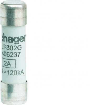 HAGER Wkładka bezpiecznikowa cylindryczna CH-10 10x38mm gG 2A 500VAC LF302G (LF302G)