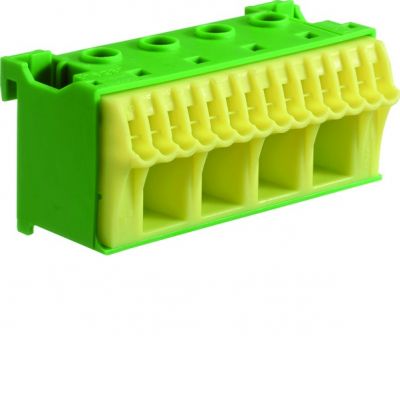 HAGER QuickConnect Blok samozacisków ochronny, zielony, 4x16+14x4mm2, szer. 75mm KN18E (KN18E)
