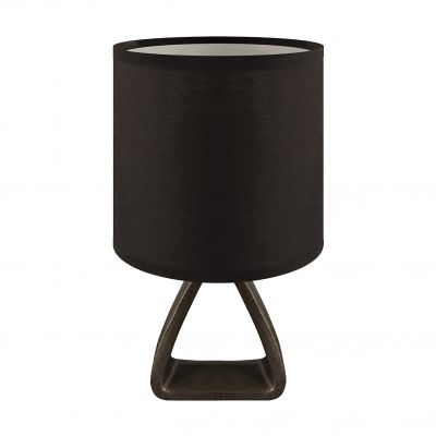 Lampka nocna stołowa abażur ATENA E14 czarna ceramiczna IDEUS 04058 (04058)