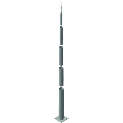 Maszt odgromowy składany UFL 24,85 m ze stopą 565x565 mm, do fundamentu ze śrubami, St/tZn (103025)