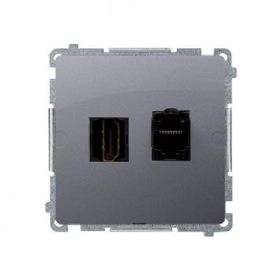 Simon Basic Gniazdo HDMI + RJ45 kat.6.  stal inox BMGHRJ45.01/21 (BMGHRJ45.01/21)