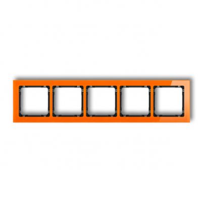 KARLIK DECO Ramka uniwersalna pięciokrotna - efekt szkła (ramka: pomarańczowa; spód: czarny) pomarańczowy 13-12-DRS-5 (13-12-DRS-5)