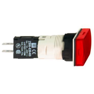 Harmony XB6 Kompletny wskaźnik świetlny Czerwony LED Prostokątny 12-24V AC/DC 16 mm Plastik XB6DV4BB SCHNEIDER (XB6DV4BB)