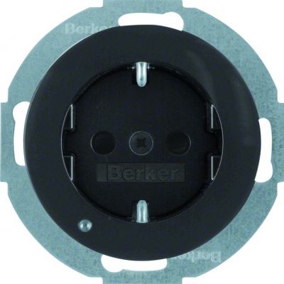 BERKER R.classic Gniazdo SCHUKO z podświetleniem LED czarny 41092045 HAGER (41092045)