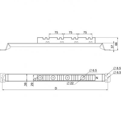 Spacial Dolny wspornik szyn pionowych 800mm NSYAS800 SCHNEIDER (NSYAS800)