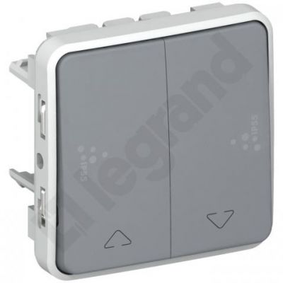 Plexo55 Łącznik Sterowania Roletami (Blokada Mechaniczna) Szary 10A-250V~ 069538 LEGRAND (069538)