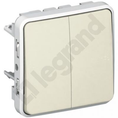 Plexo55 Przycisk Podwójny Biały/ Ecru 10A-250V~ 069635 LEGRAND (069635)