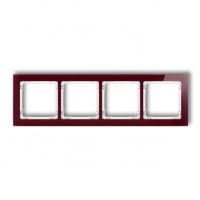KARLIK DECO Ramka uniwersalna poczwórna - efekt szkła (ramka: bordowa; spód: biały) bordowy 14-0-DRS-4 (14-0-DRS-4)