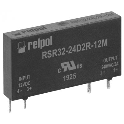 RELPOL Przekaźnik półprzewodnikowy miniaturowy 2A, 12V DC, załączanie natychmiast  RSR32-24D2R-12M 2616020 (2616020)