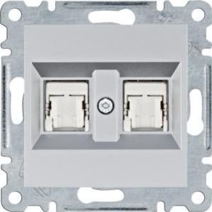 lumina Gniazdo komputerowe podwójne RJ45 kat.5e FTP, srebrny (WL2142)