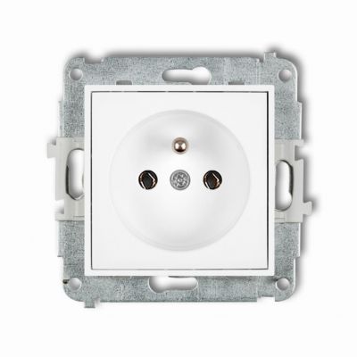 KARLIK ICON Gniazdo pojedyncze z uziemieniem 2P+Z (bez przesłon torów prądowych) biały mat 25IGP-1z (25IGP-1z)