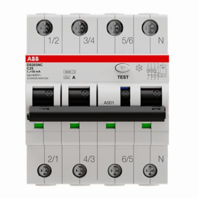 DS203NC C25 A30 wył. różn.-prąd. z blokiem nadmiarowym (2CSR256140R1254)