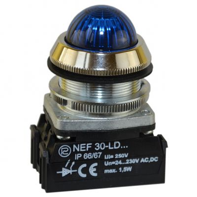 Lampka NEF30LDSB 24V-230V niebieska (W0-LDU1-NEF30LDSB N)