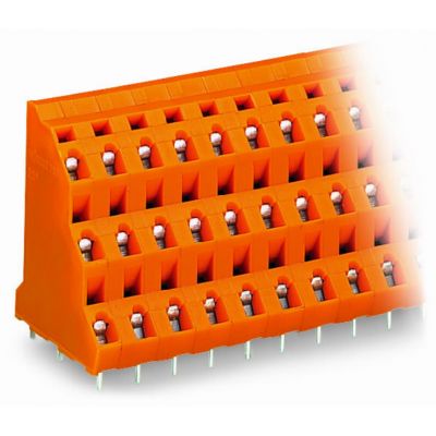 Listwa do płytek drukowanych 3-piętrowa 4-biegunowa pomarańczowa raster 7,62mm 737-604 /36szt./ WAGO (737-604)