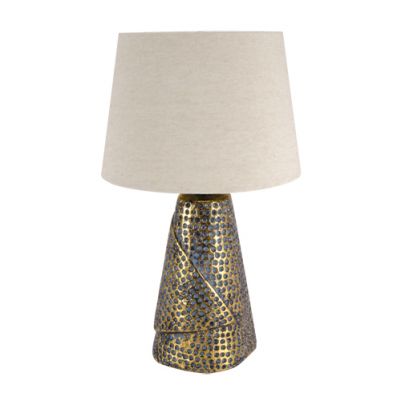 Lampka stołowa MAGDA E27 złoto/beżowa IDEUS (03963)