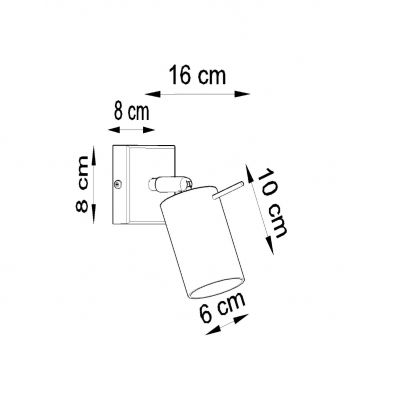 Kinkiet RING czarny z włącznikiem (SL.1049)
