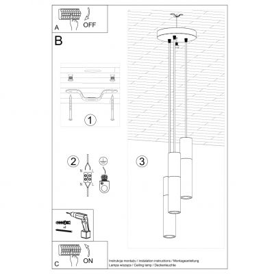 Lampa wisząca BORGIO 3P biały (SL.1080)