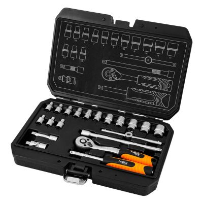 Zestaw kluczy nasadowych 1/4 20 el. CrV NEO TOOLS 10-230 (10-230)