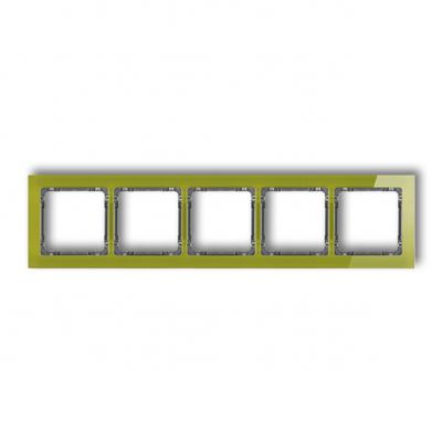 KARLIK DECO Ramka uniwersalna pięciokrotna - efekt szkła (ramka zielona; spód grafitowy) zielony 2-11-DRS-5 (2-11-DRS-5)