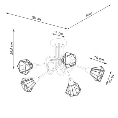 Sollux Żyrandol ARTEMIS 5S czarny SL.1110 (SL.1110)