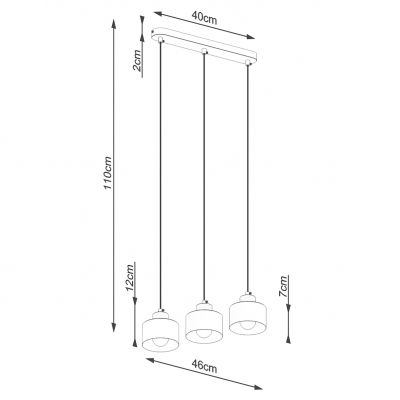 Sollux Lampa wisząca SAVAR 3 czarna SL.1133 (SL.1133)