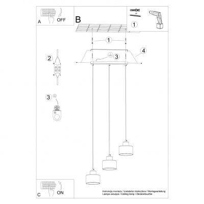 Sollux Lampa wisząca SAVAR 3 czarna SL.1133 (SL.1133)