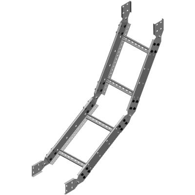 Łuk przegubowy drabinki 400x80mm Grubość 2,00 mm LPDC400H80 N 497140 BAKS (497140)